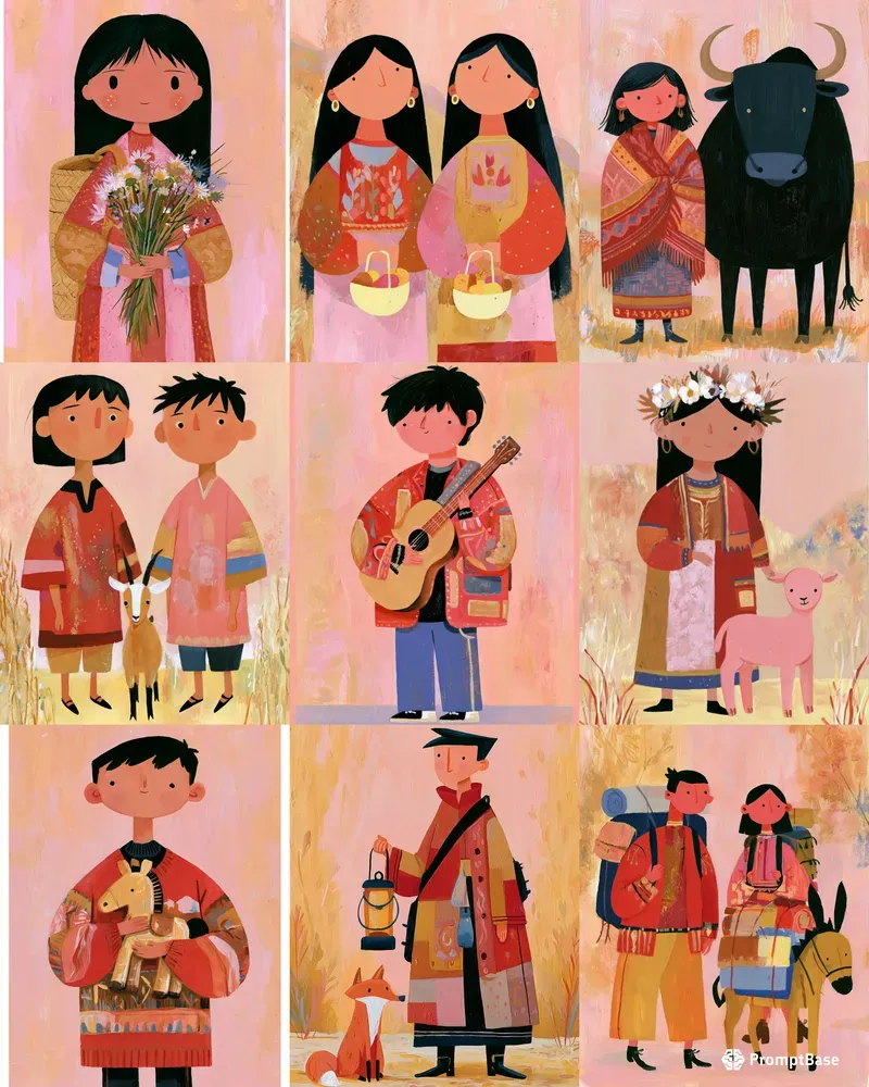 Folk Art Storybook Characters