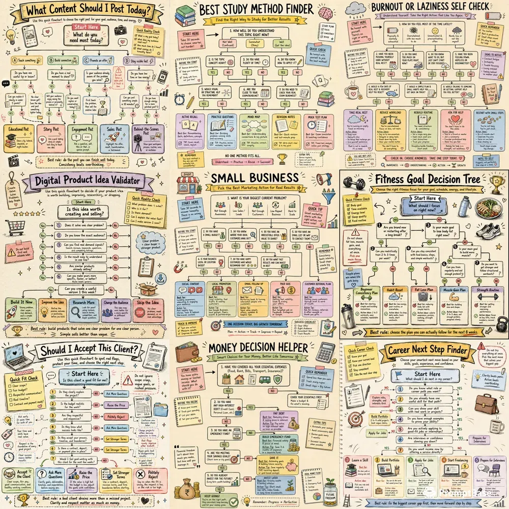 Hand Drawn Flowchart Posters