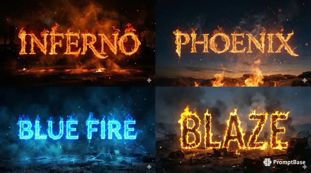 Burning Fire Text Effects