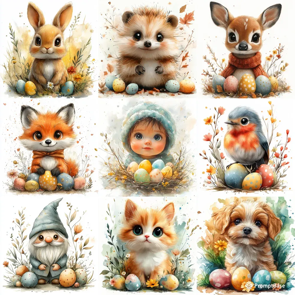 Cute Easter Illustrations