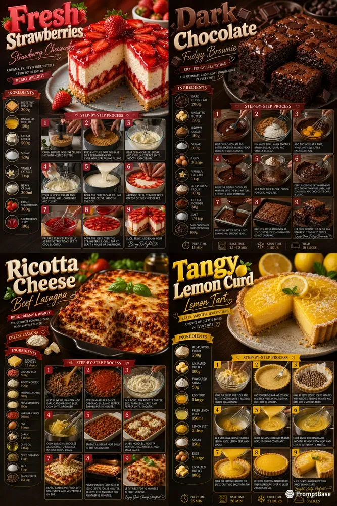 Professional Food Recipe Infographics