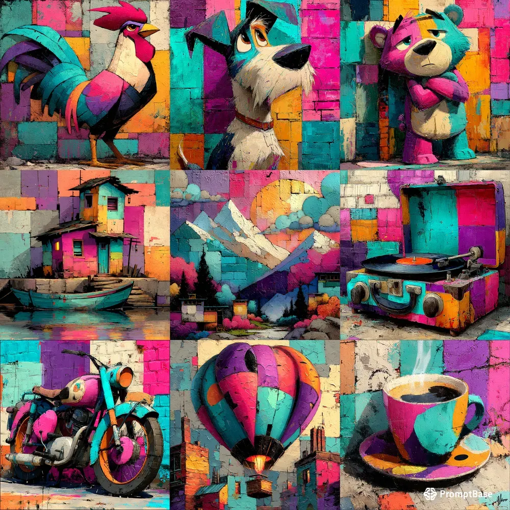 Textured Street Art Pop Surreal Murals