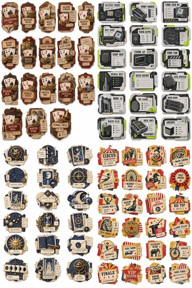 Printable Card World Ephemera Collections