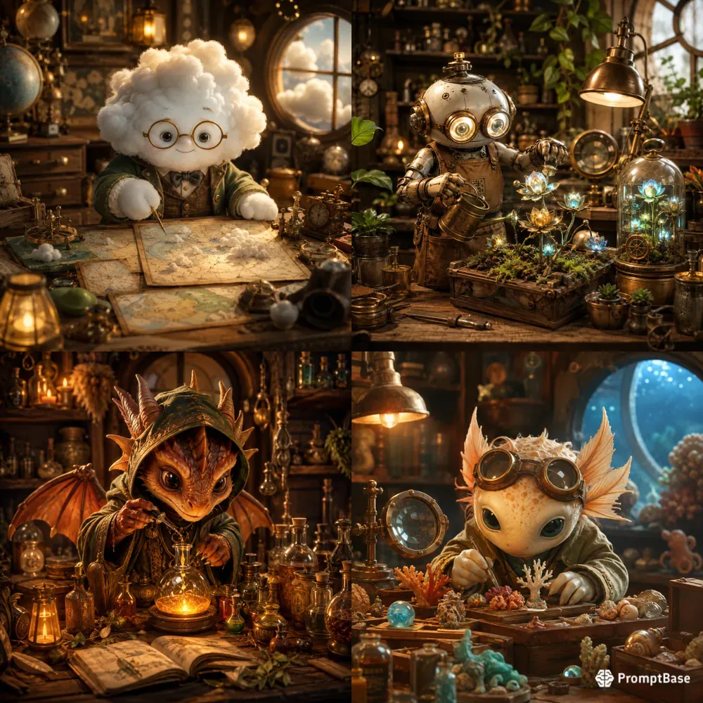 Cozy Whimsical Character Scenes