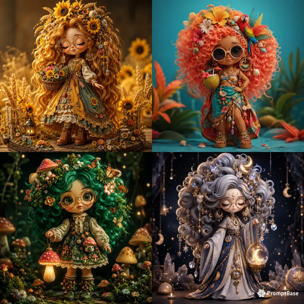 Whimsical Boho Doll Character Collections