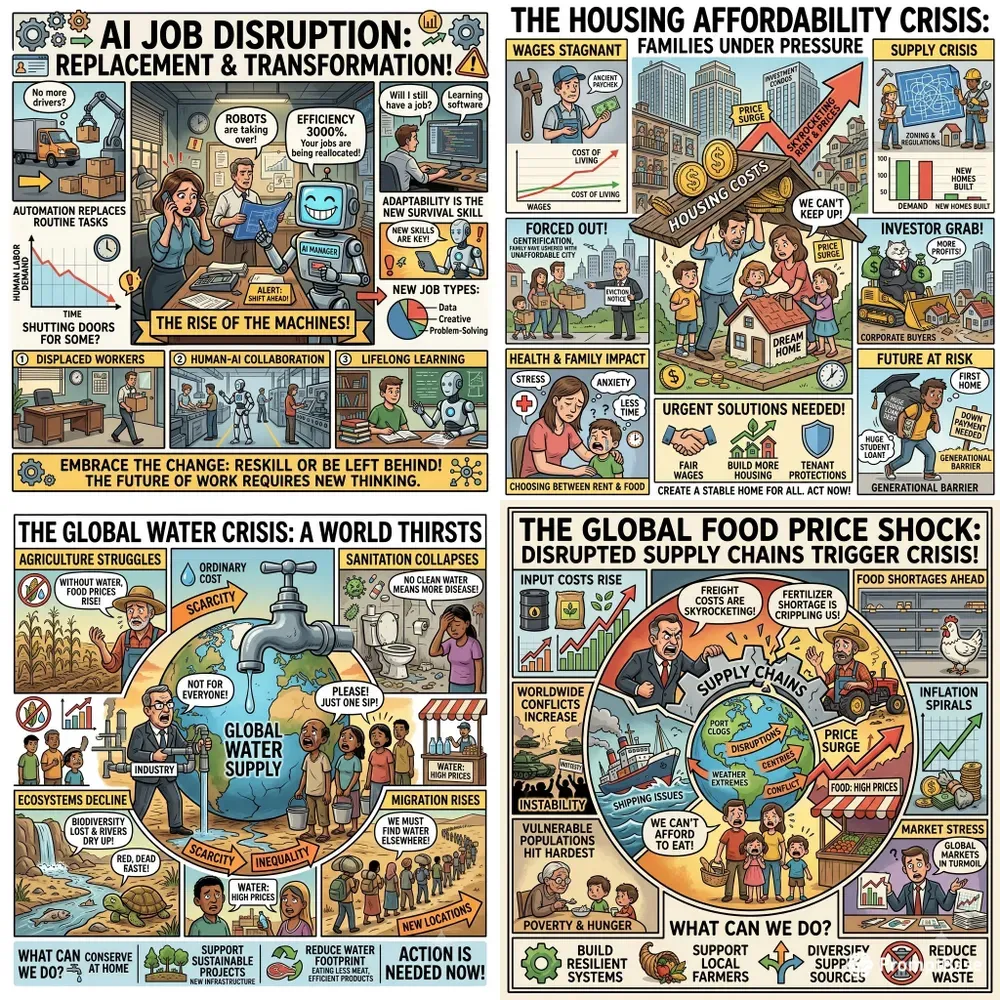 Global Crisis Comic Infographics