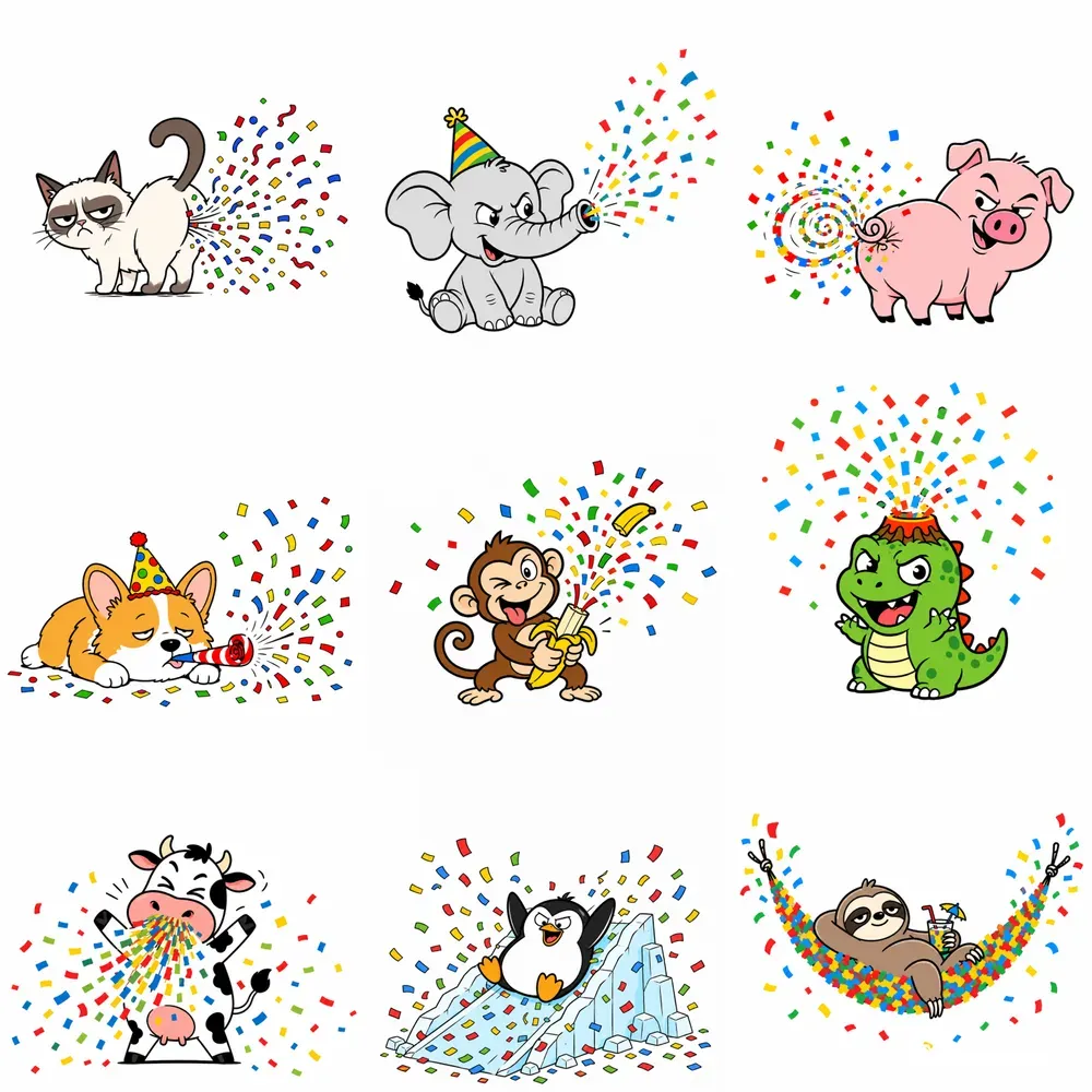 Funny Birthday Animal Cartoon Packs