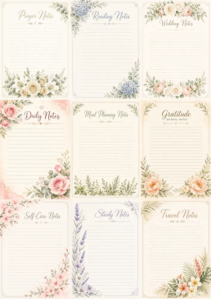 Floral Watercolor Notes Planners