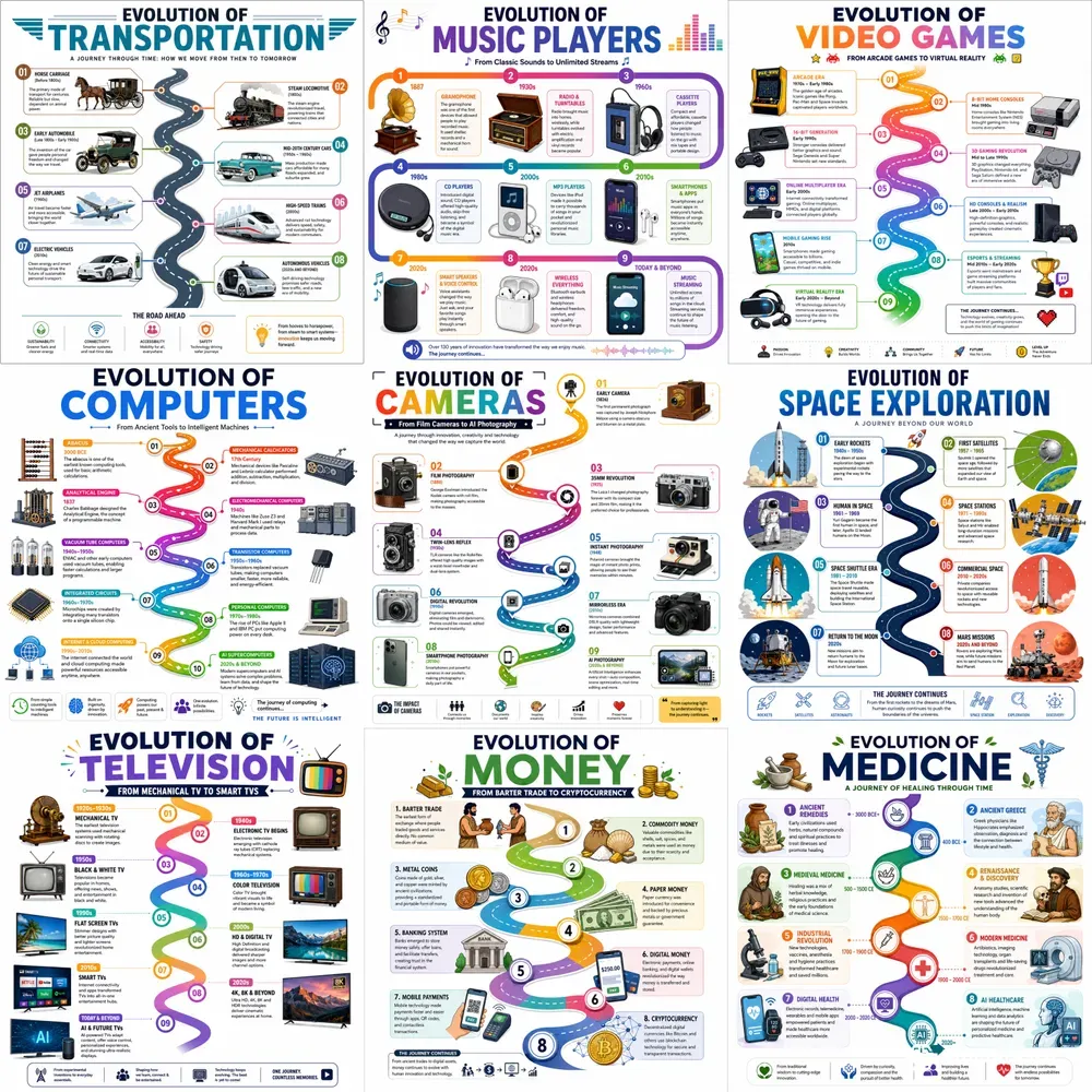 Evolution Timeline Infographics