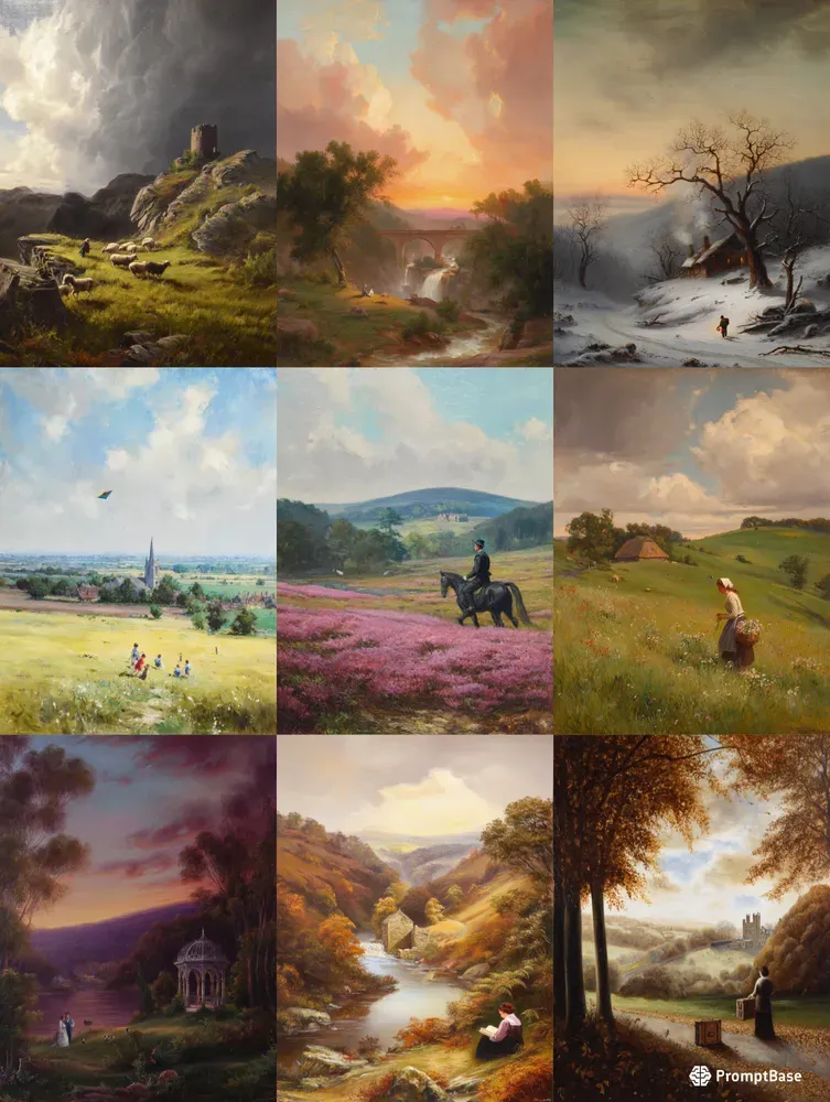 Victorian Pastoral Oil Paintings