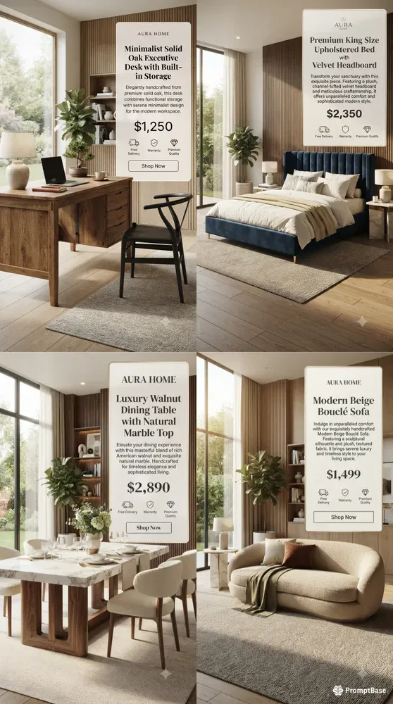 Luxury Furniture Ecommerce Posters