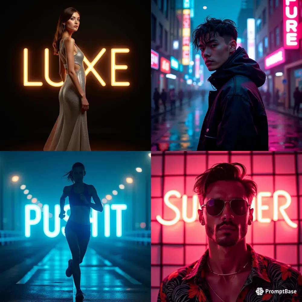 Neon Typography Fashion Posters