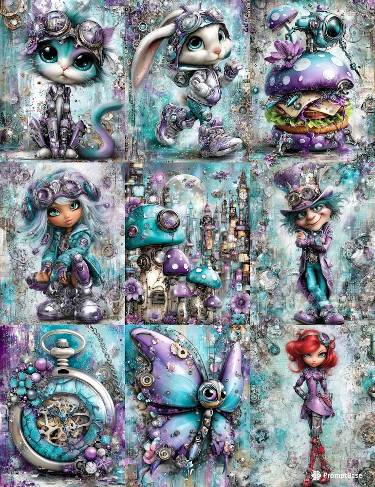 Alice In Cyberpunk World Junk Journals