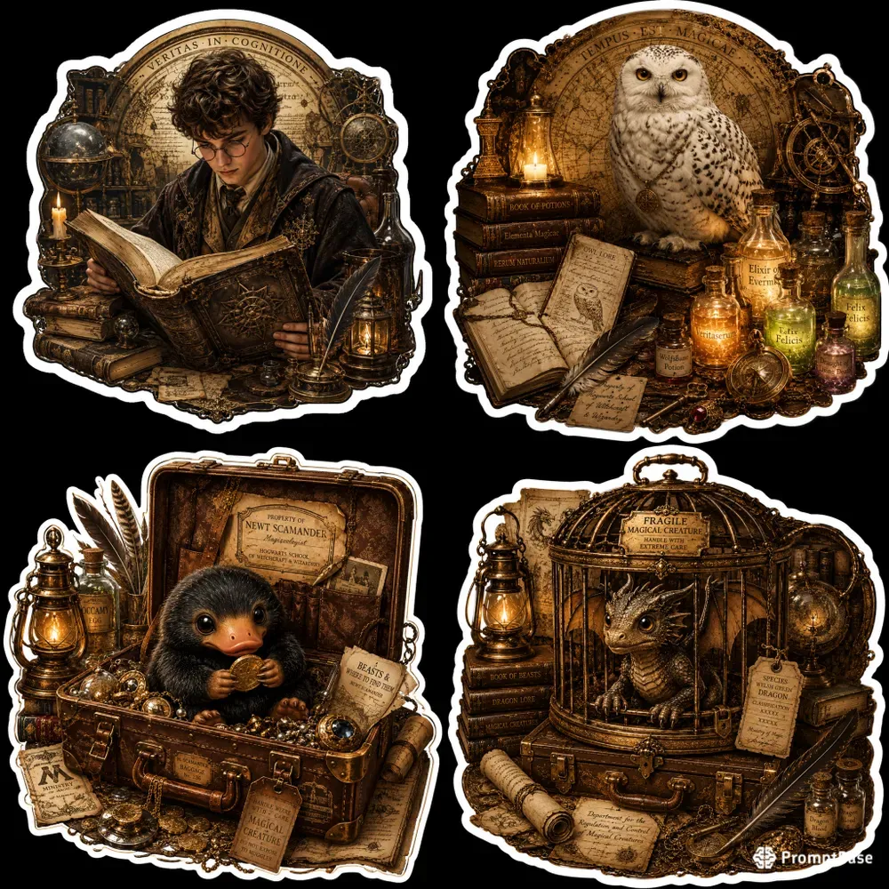 Vintage Wizard Sticker Collections
