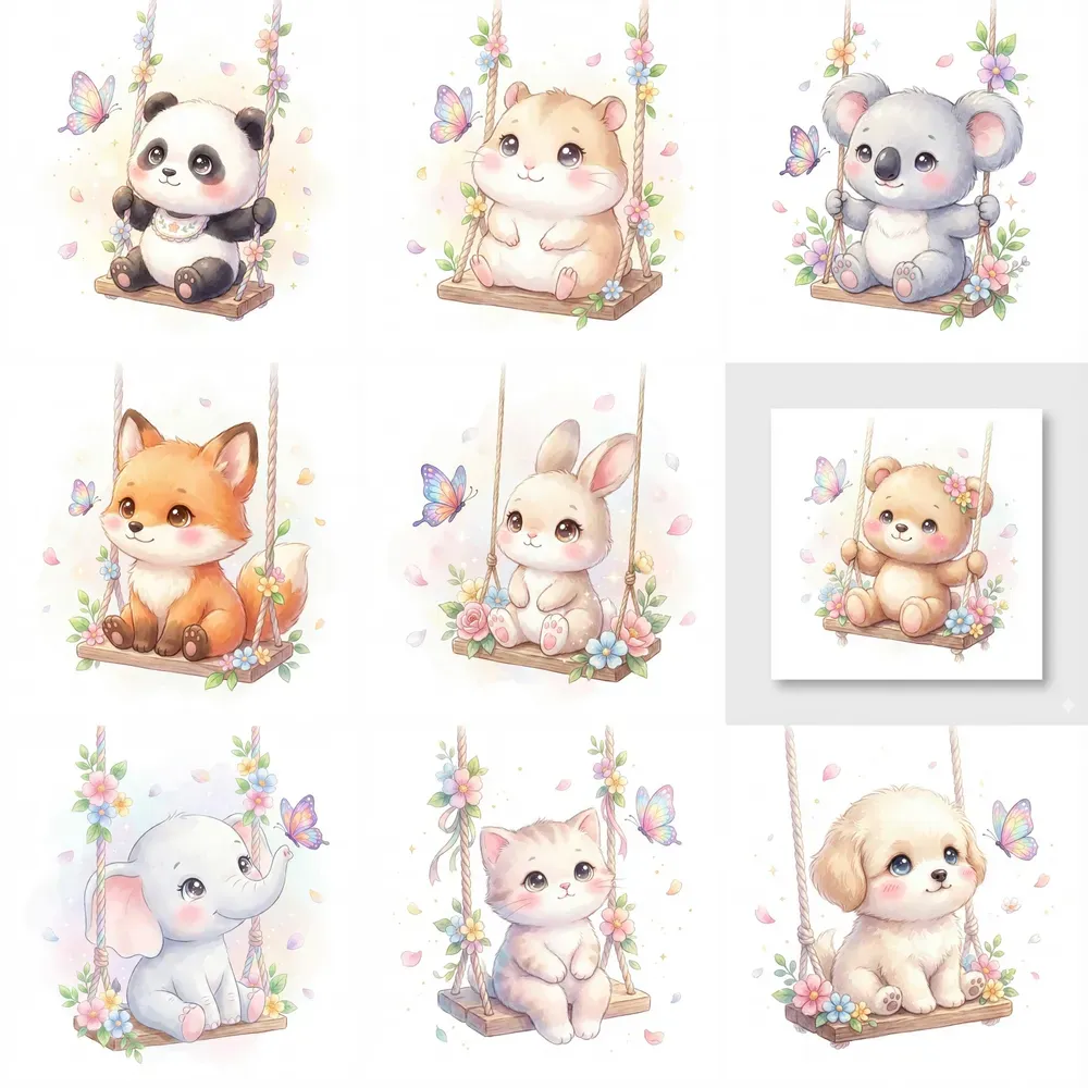 Magical Kawaii Baby Animals On Floral