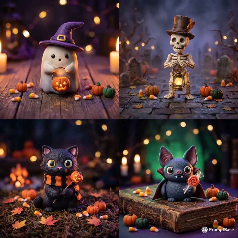 Cute Spooky Halloween Claymation 3Ds