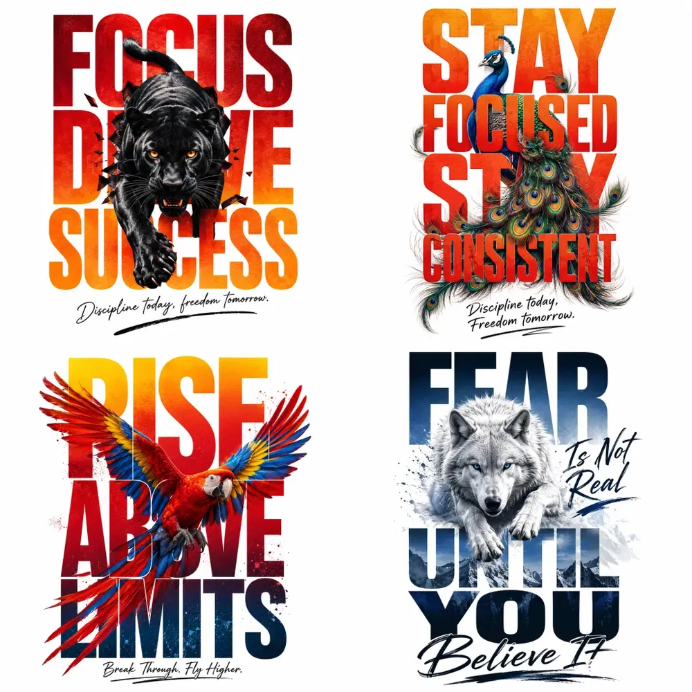 Majestic Typography Animal Posters