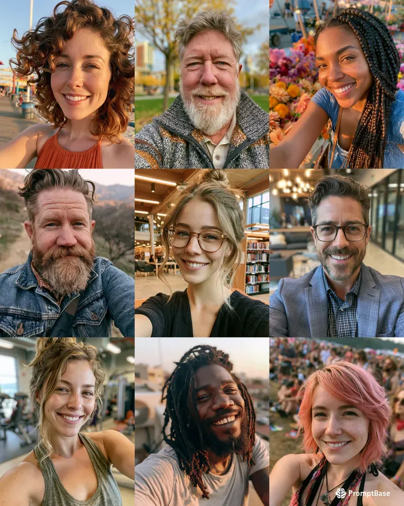 Realistic Selfie Photography Portraits