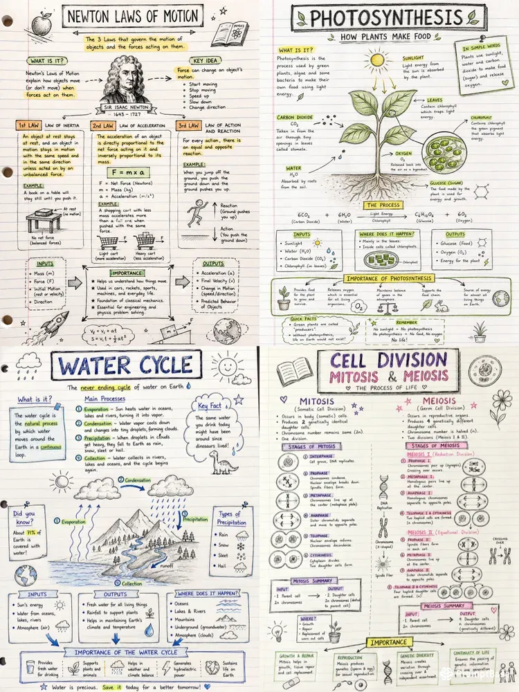 Hand Drawn Study Notes Infographics
