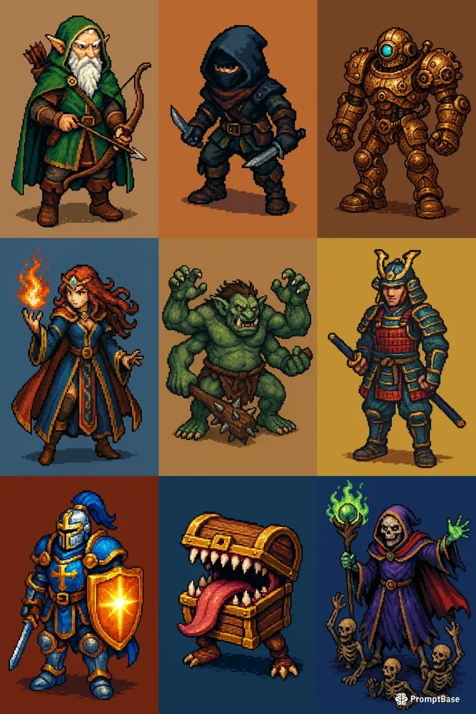 Vibrant Pixel RPG Character Engines