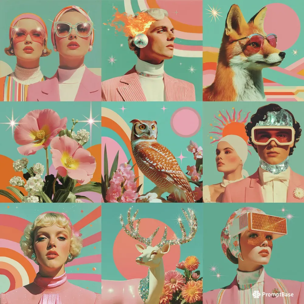 Retro Pop Portrait Collages