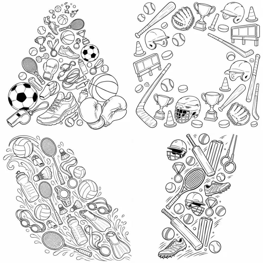 Dynamic Sports Icon Collages