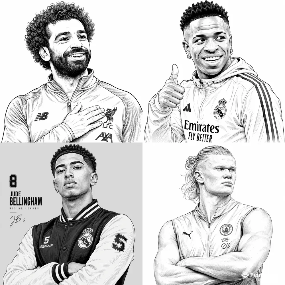 Elite Football Legends Line Art