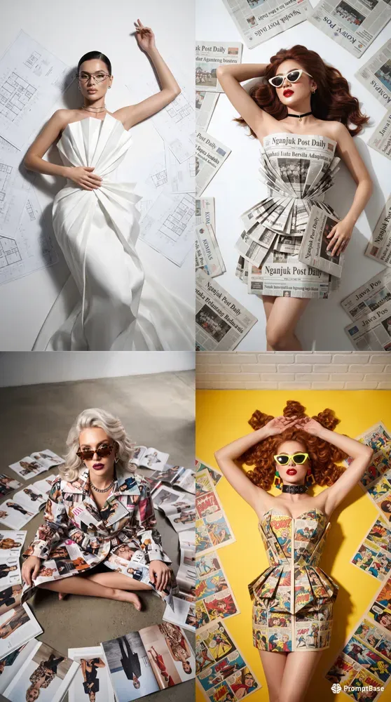 Highfashion Editorial Paper Dresses