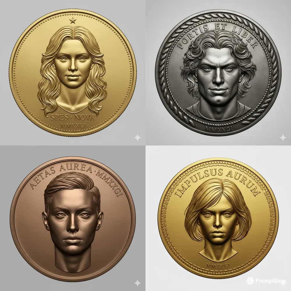 Photorealistic Engraved Coin Portraits
