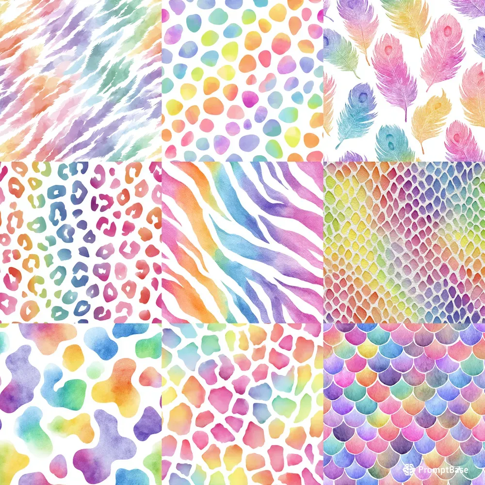 Watercolor Rainbow Pattern Collections
