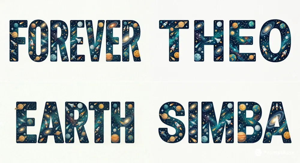 Space Adventure Custom Typography Art