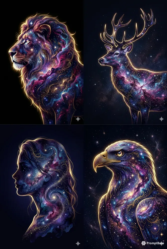 Nebula Silhouette Portrait Wall Art