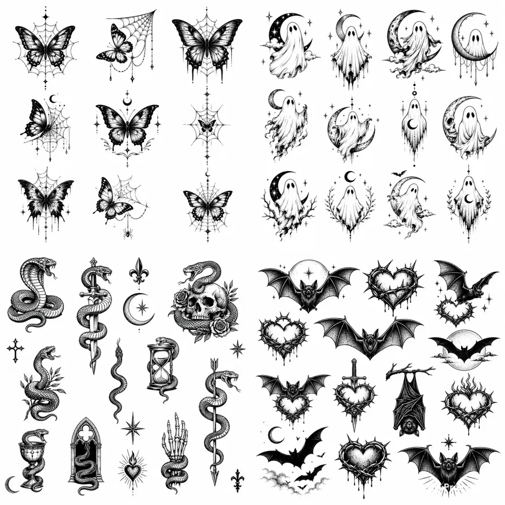 Gothic Tattoo Flash Sheets