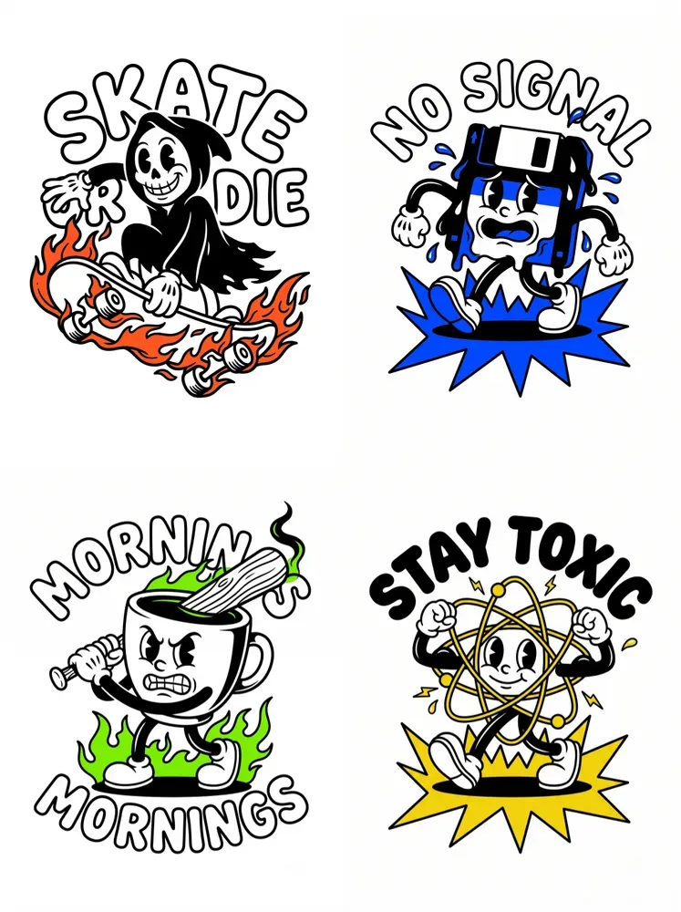 Vintage Rubber Hose Tshirt Graphics
