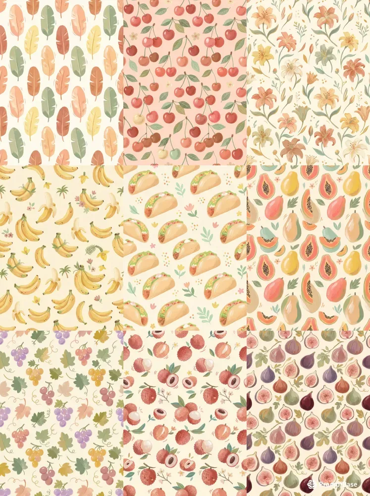 Pastel Gouache Painting Seamless Patterns