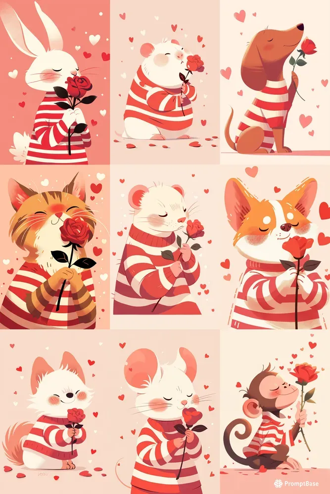 Minimal Pets Holding Rose Love