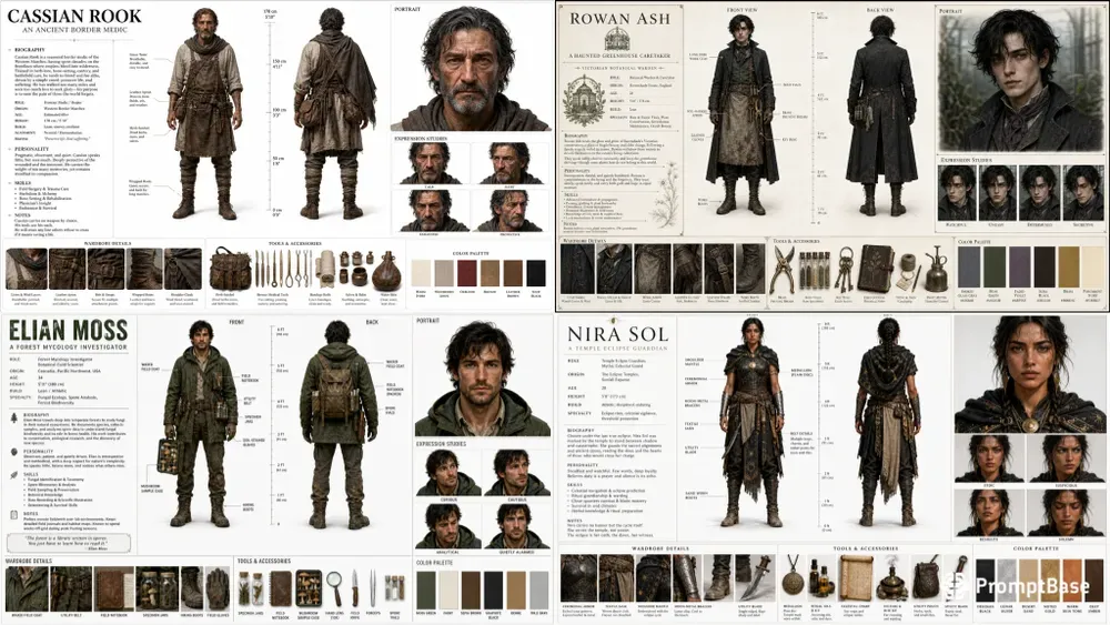 Cinematic Dossier Sheets
