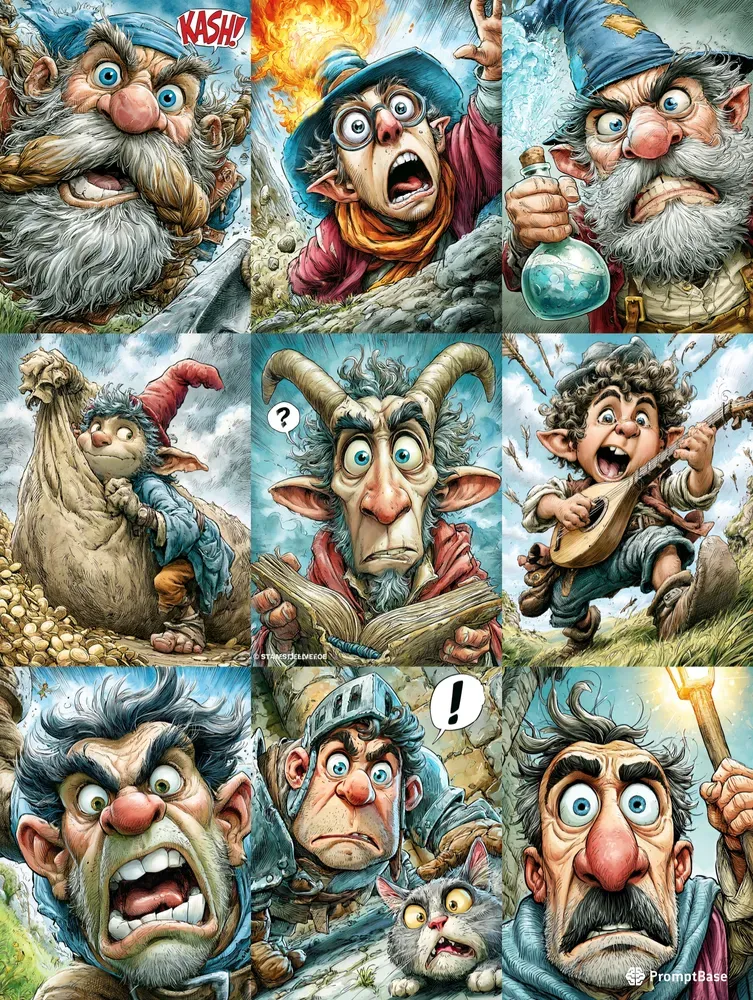Dynamic European Comic Fantasy Characters