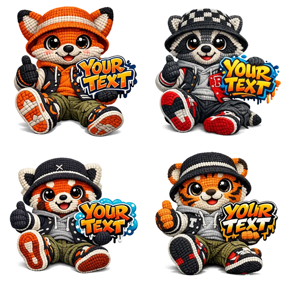 Cute Crochet Mascot Streetwear Tshirts