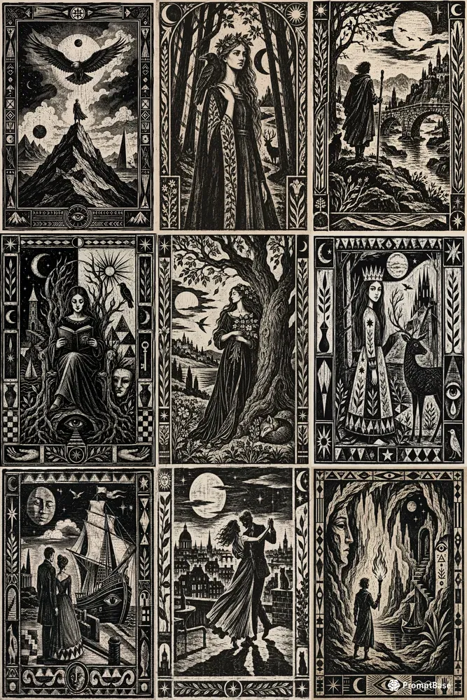 Woodcuts In A Surrealist Graphic Style