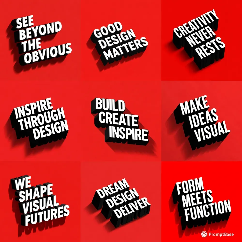 Modern 3D Typography Poster Sets