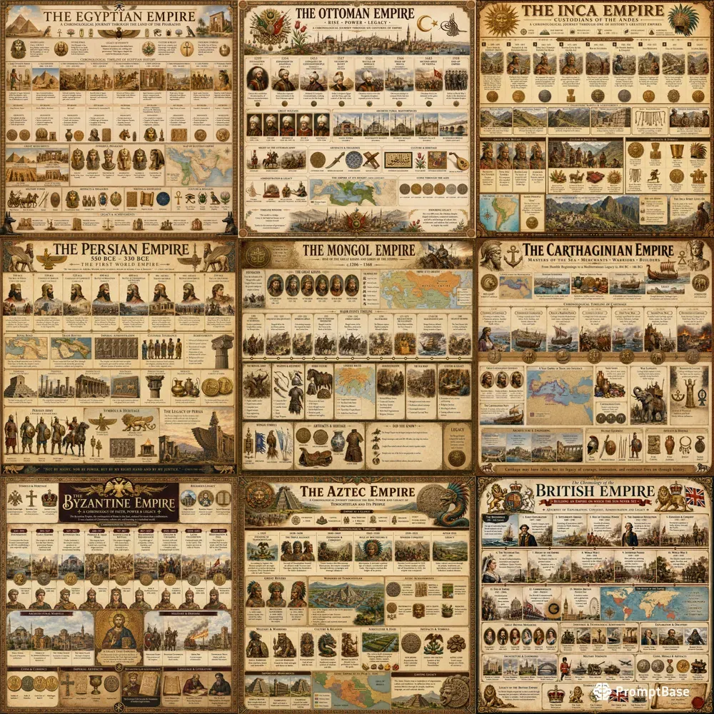 Epic Empire History Timeline Posters