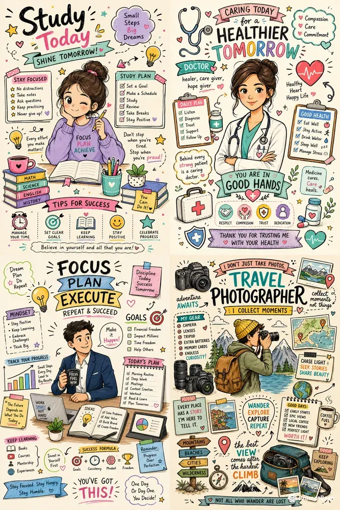Selfdiscovery Doodle Posters