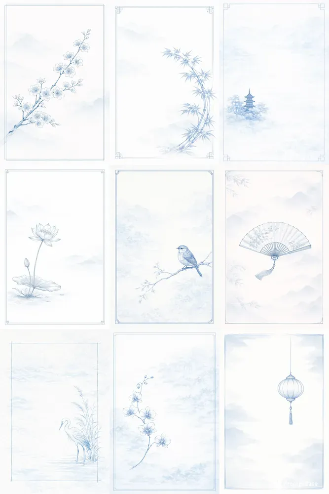 Minimal Chinoiserie Pages
