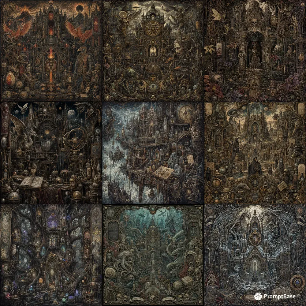Dark Gothic Relic Fantasy Collage Art