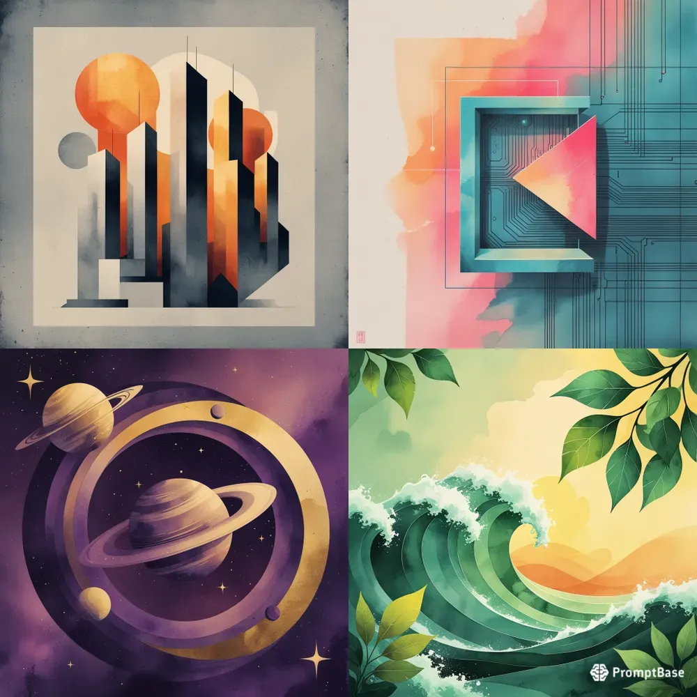 Retrominimalist Geometric Art