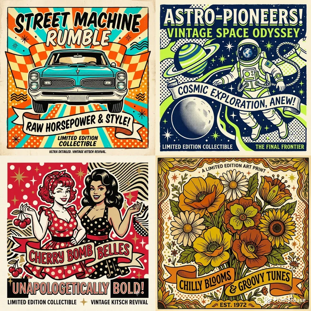 Retro Kitsch Editorial Poster Art