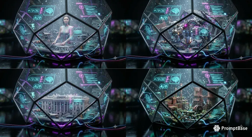 Cyberpunk Holographic Terrariums