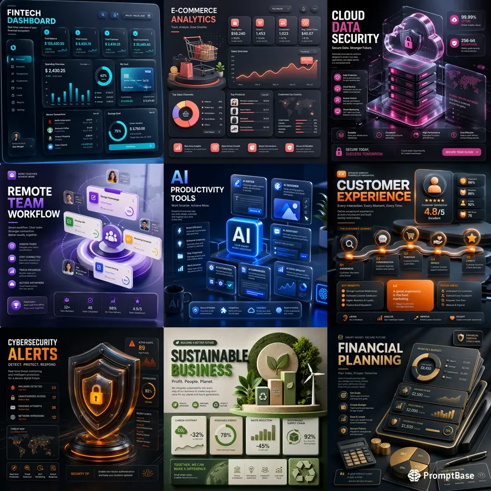 Premium 3D Corporate UI Posters