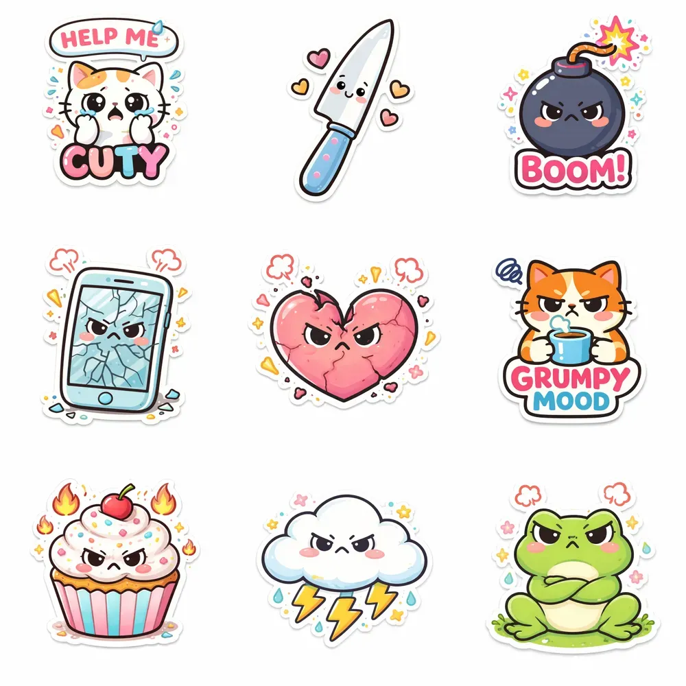 Expressive Clean Sticker Templates